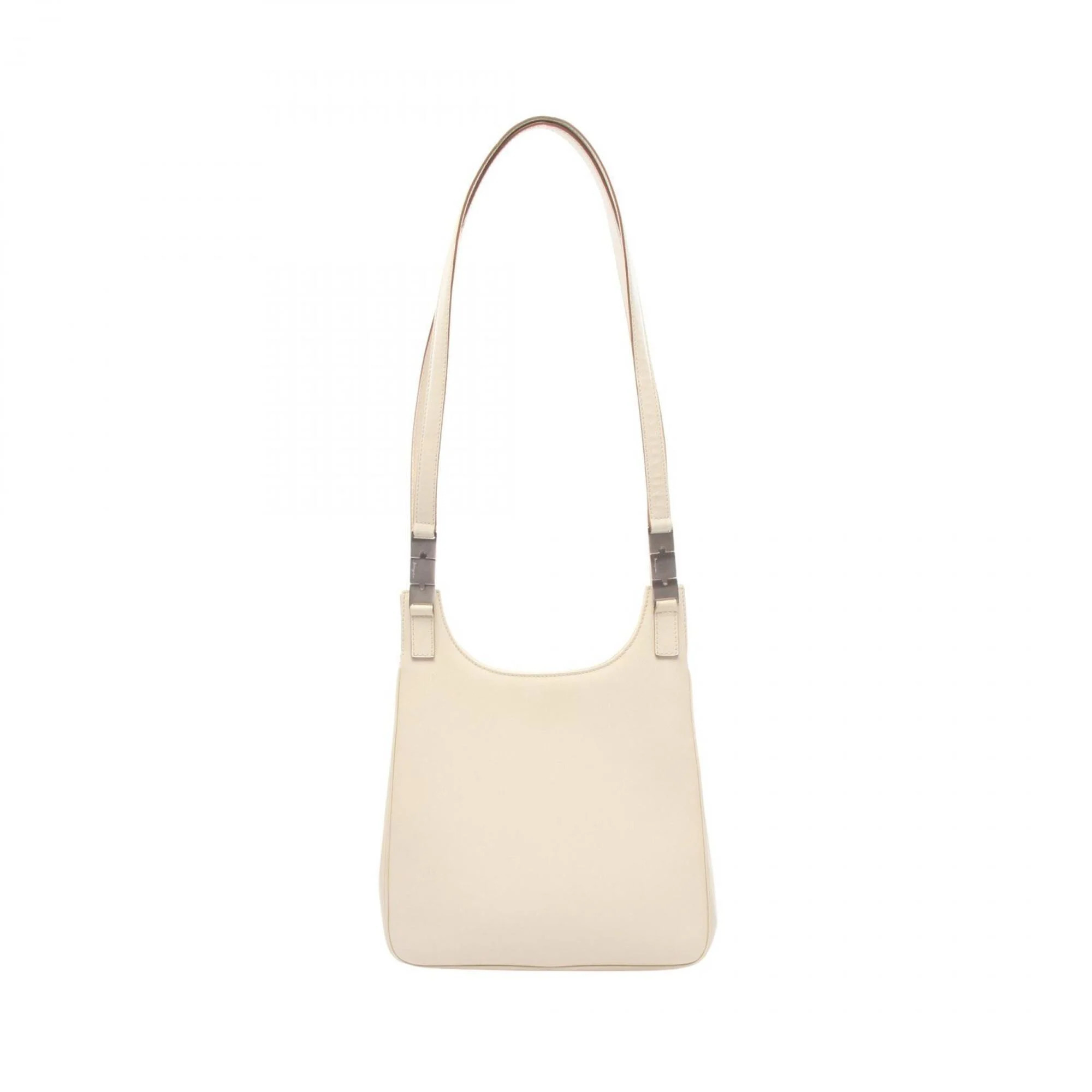 Salvatore Ferragamo Shoulder Bag/Handbag, Leather, Women's, Ivory, 21 9284